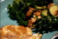 Lemony Mustard Tilapia with Sautéed Kale, Mushrooms & Zucchini