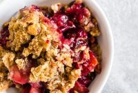 Cardamom Vanilla Plum Crisp with Almond Oat Streusel
