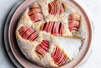 Almond Cake with Roasted Pink Apples