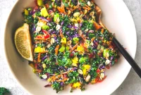 Crunchy Thai Rainbow Salad with Creamy Peanut Dressing