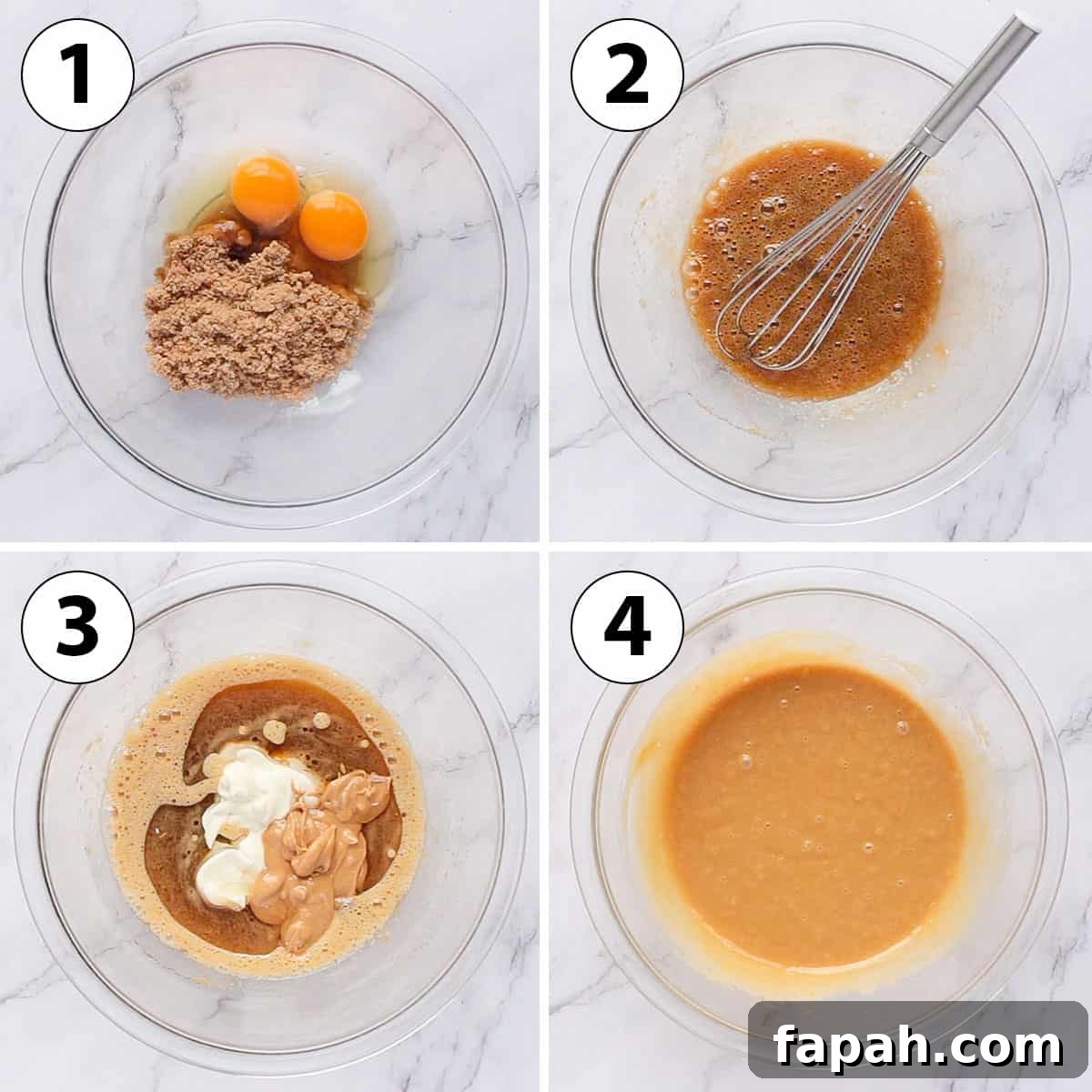 Process Shot Collage: mixing the wet ingredients.