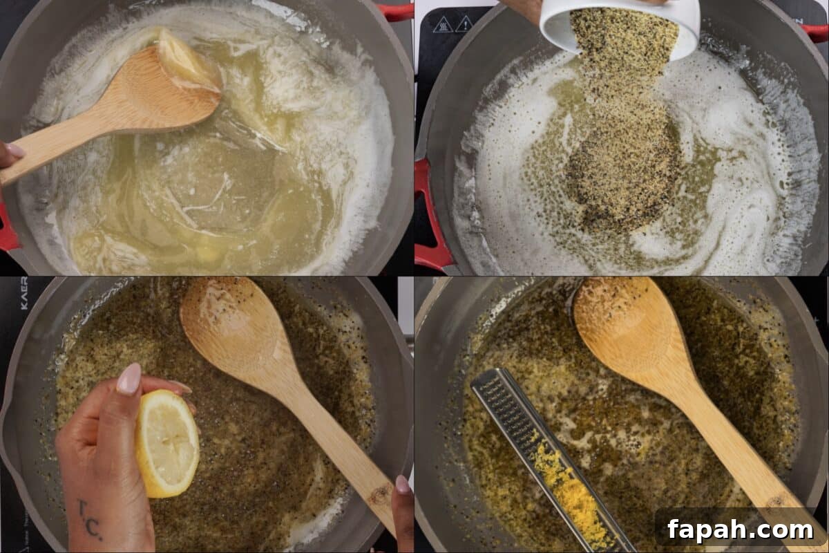 Crispy Lemon Pepper Chicken Wings Recipe 5 Lemon pepper sauce being made