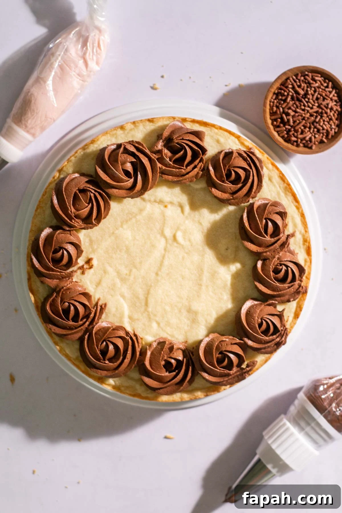 Sugar Cookie Cake Recipe: Soft, Chewy Layer Cake Guide 12 chocolate buttercream rosettes piped along the edge of the cookie cake