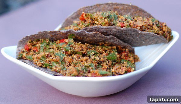 Collard Green and Quinoa Taco Filling from Nutrition CHAMPS Tri-color Quinoa and Greens Taco Filling