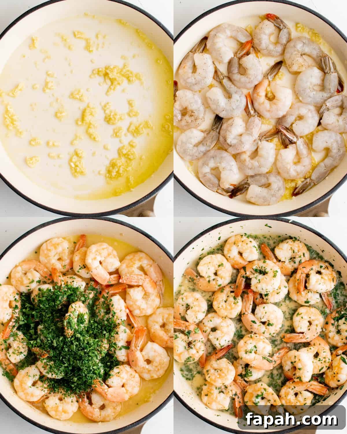 Garlic Lemon Shrimp Recipe with Zesty Butter Sauce 4 Sauteeing the shrimp in a pan with olive oil, garlic, lemon juice and parsley.