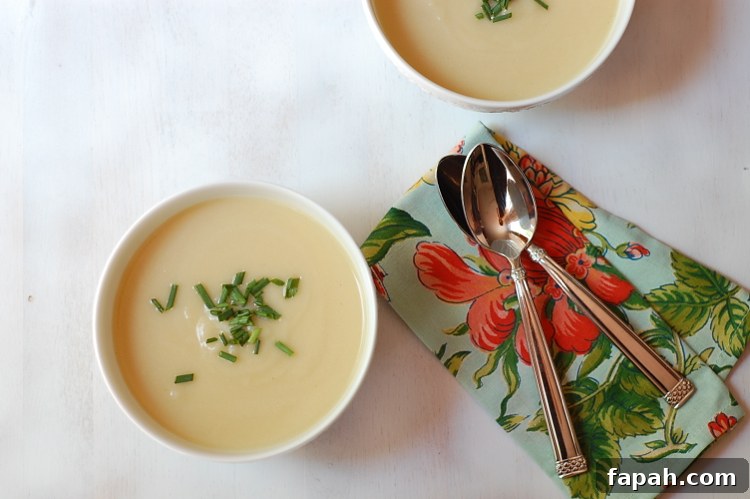 Vegan cauliflower soup with truffle oil