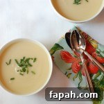 Vegan cauliflower soup with truffle oil