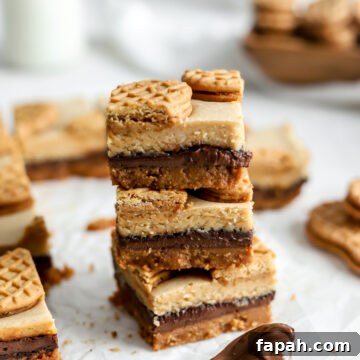 A stack of three Nutter Butter Bars.