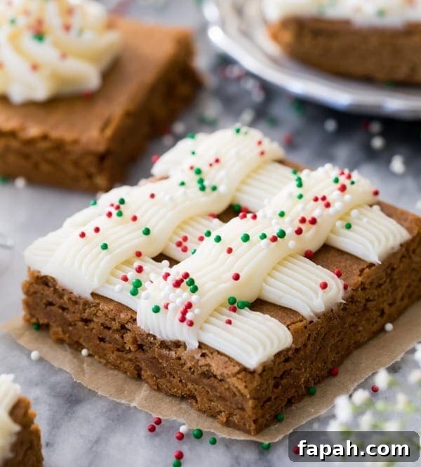 Classic Homemade Gingerbread Recipe for Soft, Spiced Cookies 8 Gingerbread bar on marble surface