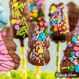 Chocolate covered peeps pops