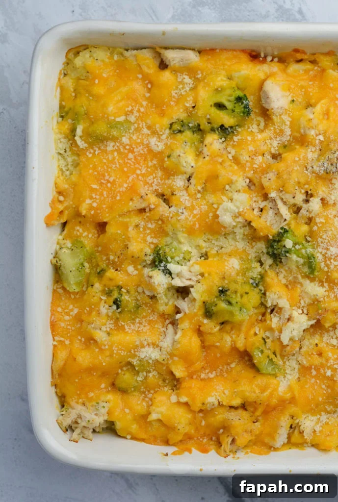 Keto Cheesy Chicken & Broccoli Casserole with Cauliflower Rice 2 This Cheesy Cauliflower Rice with Broccoli and Chicken Casserole is the perfect keto dinner with just 8 net carbs per serving!
