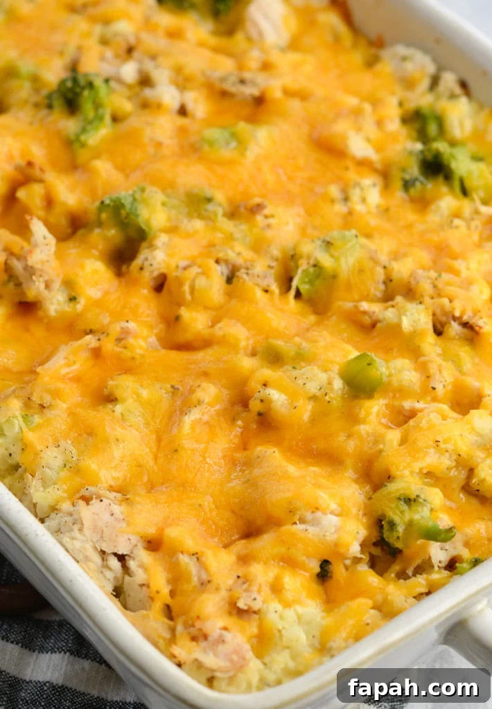 Keto Cheesy Chicken & Broccoli Casserole with Cauliflower Rice 4 This Cheesy Cauliflower Rice with Broccoli and Chicken Casserole is the perfect keto dinner with just 8 net carbs per serving!