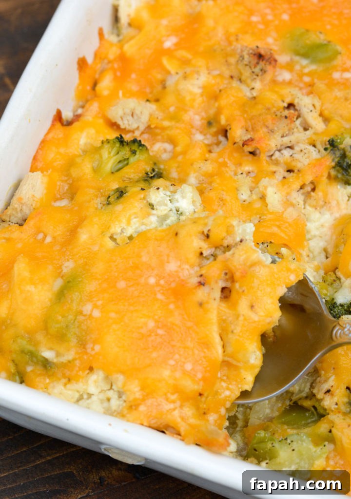 Keto Cheesy Chicken & Broccoli Casserole with Cauliflower Rice 5 This Cheesy Cauliflower Rice with Broccoli and Chicken Casserole is the perfect keto dinner with just 8 net carbs per serving!