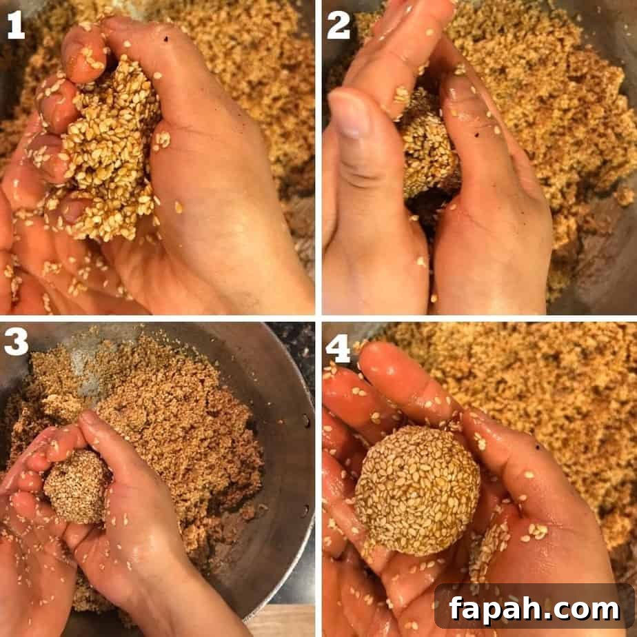 Sesame Ladoo Recipe: Traditional Til Laddu for Festivals 11 shaping the soft til laddu
