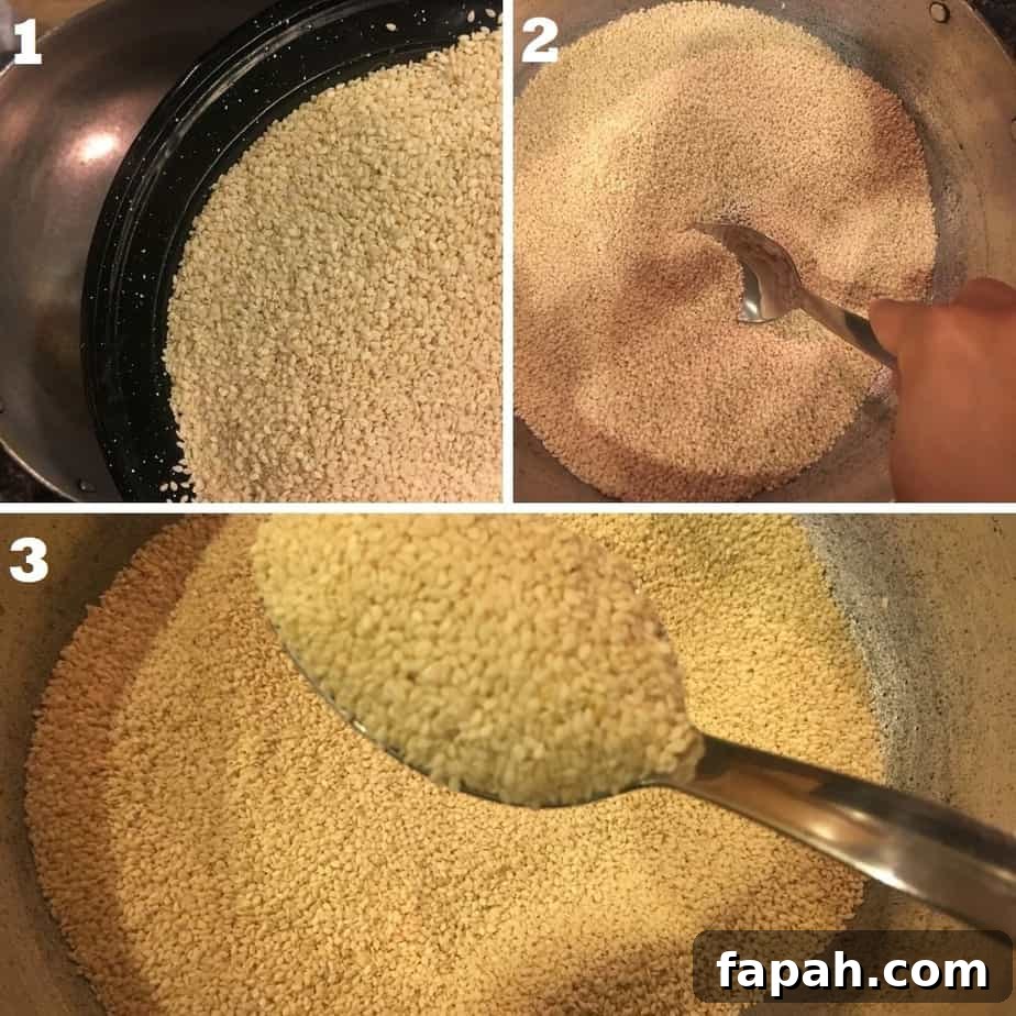Sesame Ladoo Recipe: Traditional Til Laddu for Festivals 6 roasting the sesame seeds