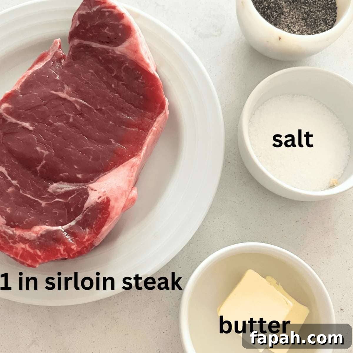 Ingredients needed for Air Fryer Steak. 