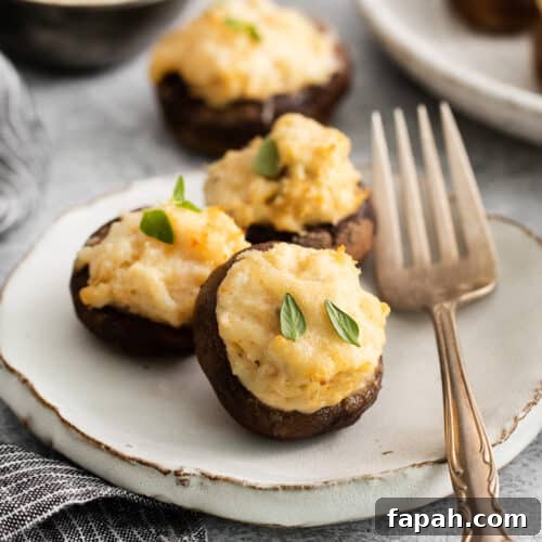 Cream cheese stuffed mushrooms.