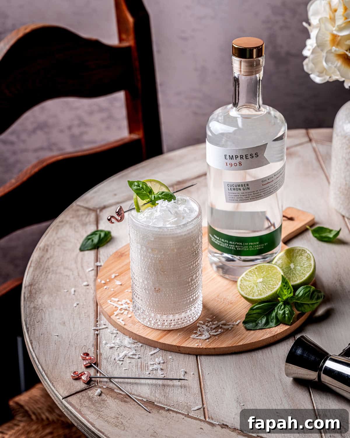 Shimmy Shimmy Coconut Basil Lime gin cocktail
