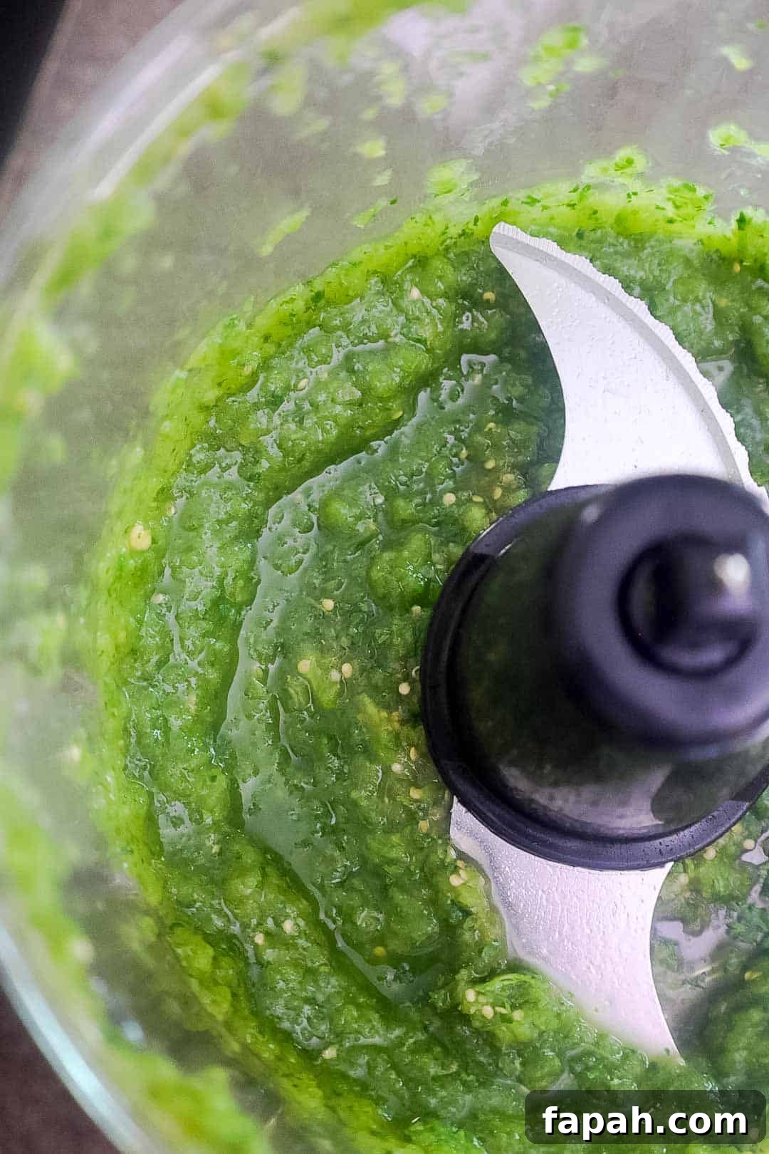 Creamy Jalapeño Ranch Pasta Recipe for a Flavorful Weeknight Meal 5 Blended jalapeño and salsa verde mixture in a food processor.