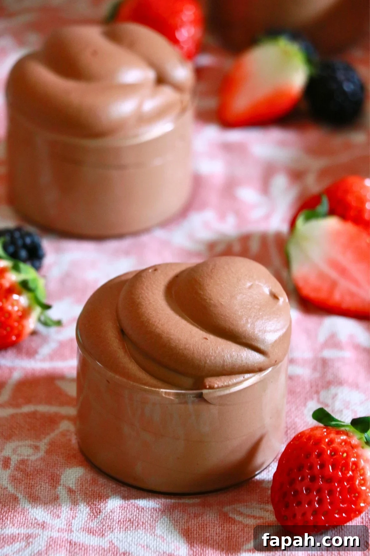 Decadent Chocolate Mousse Recipe for Silky, Airy Dessert 2 fluffy chocolate mousse in glass cups