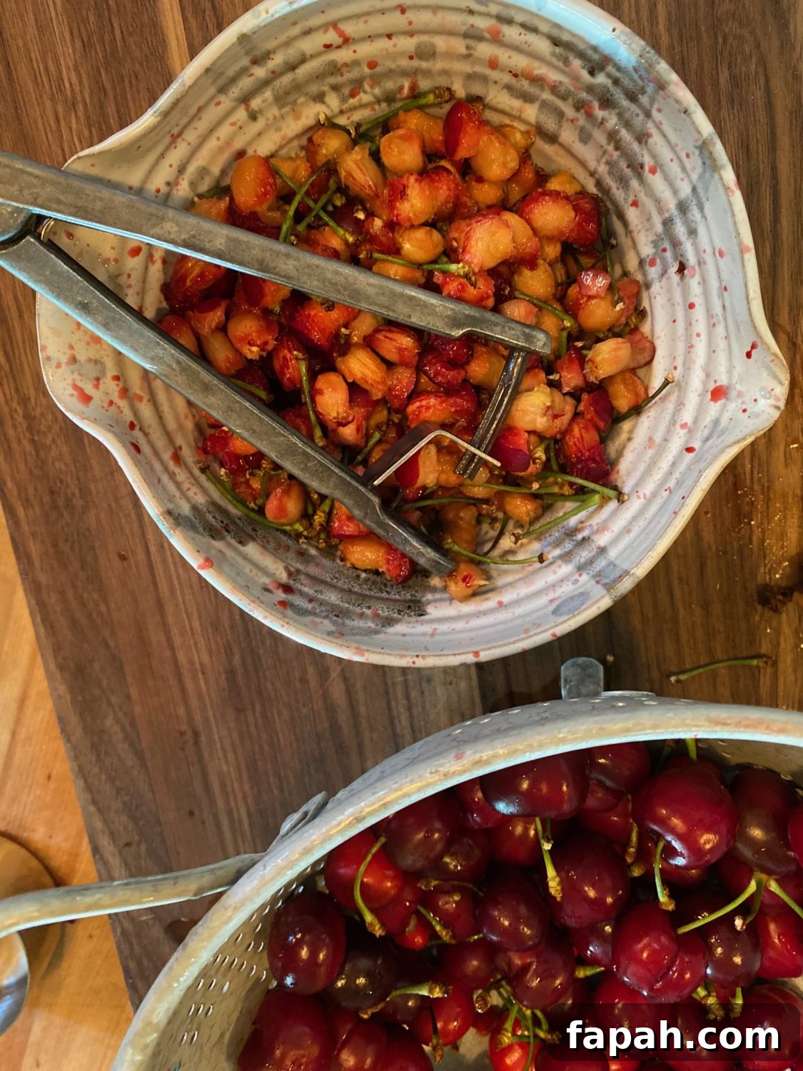 Sliced cherries