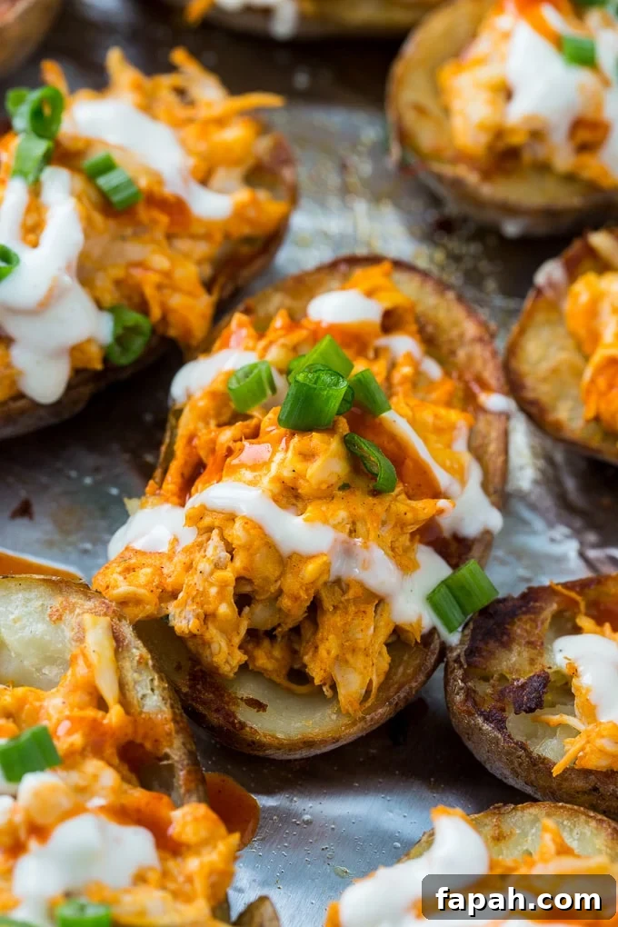 Buffalo Chicken Potato Skins recipe