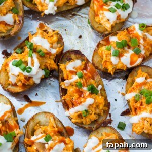Buffalo Chicken Potato Skins