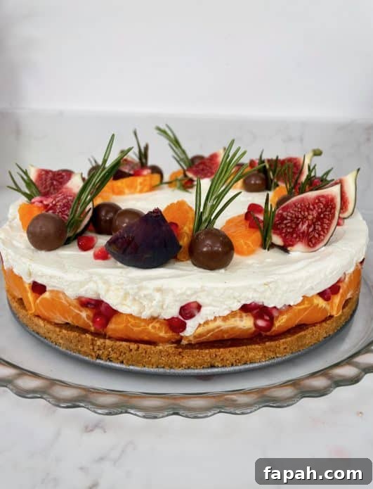 Christmas Cheesecake - side view of finished Cheesecake