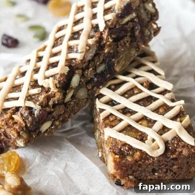 Two buckwheat bars shown drizzled with a creamy cheese icing.