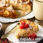 15 Creative Recipes for Using Leftover Bread 18 Slice of eggnog bread pudding topped with raspberries
