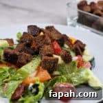 15 Creative Recipes for Using Leftover Bread 25 Pumpernickel croutons on a salad