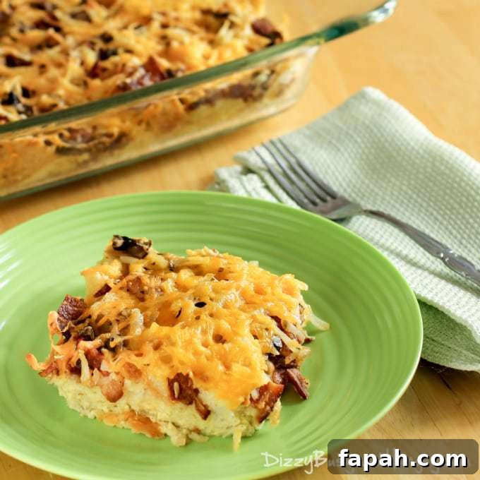 15 Creative Recipes for Using Leftover Bread 8 side view of bacon casserole on a green plate