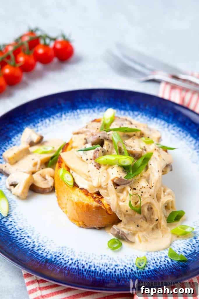 15 Creative Recipes for Using Leftover Bread 10 French Toast topped with creamy mushroom topping