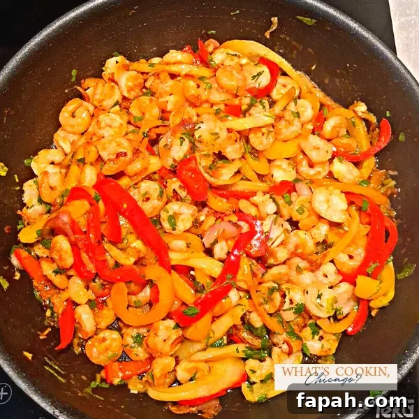 shrimp and mixing in a pan