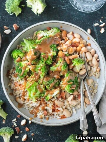 Nutty Brown Rice Broccoli Bowls