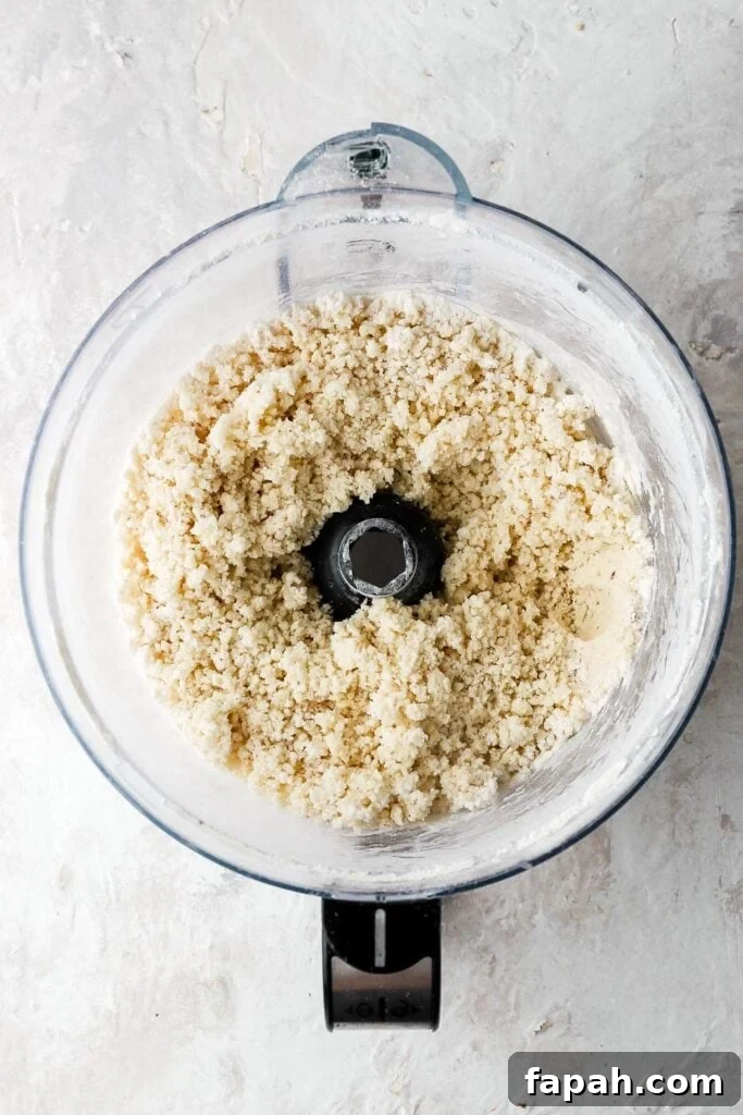 blended until pea size chunks