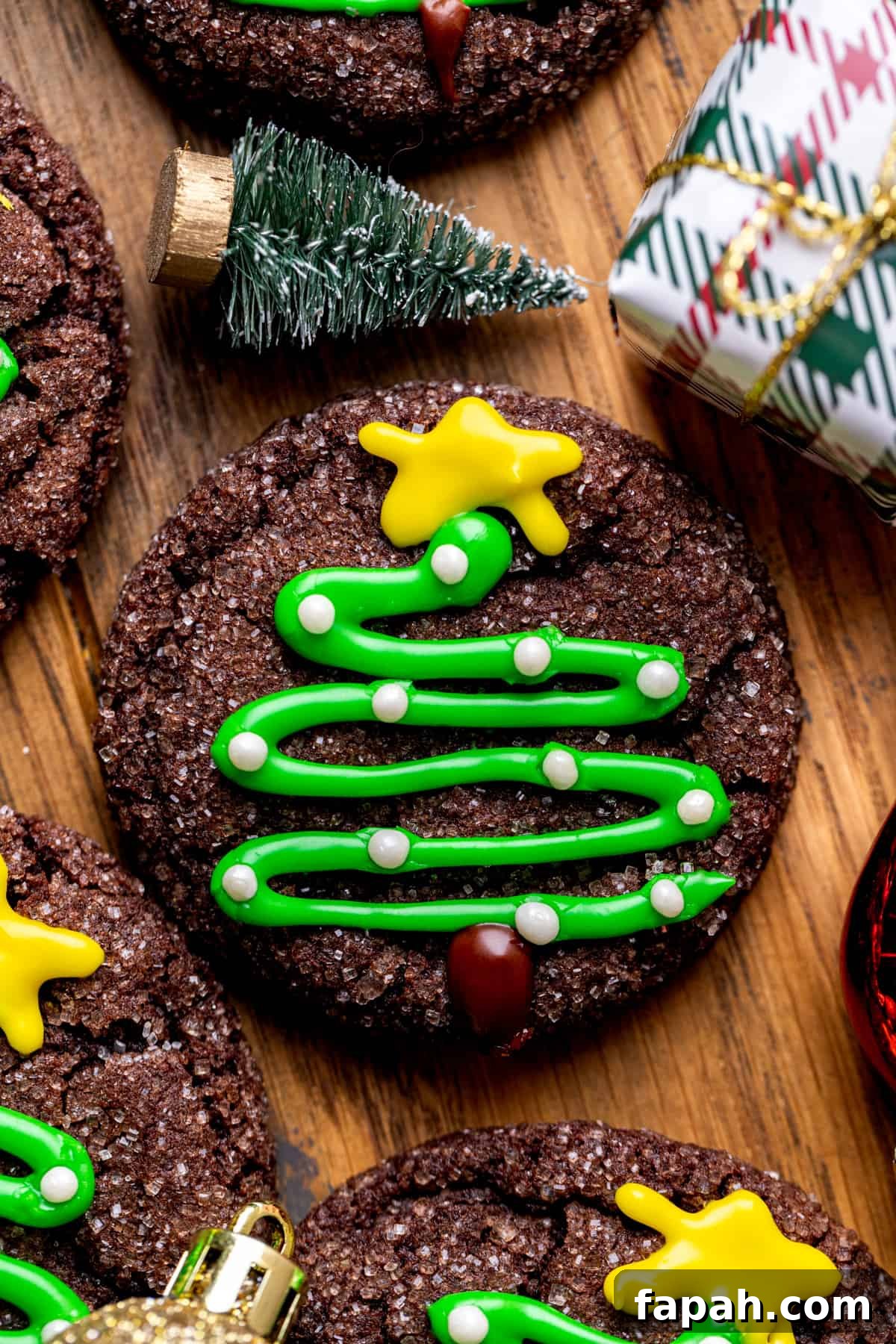 Festive Christmas Tree Cookie Recipes for Holiday Baking 11 Close up of Christmas tree cookies.