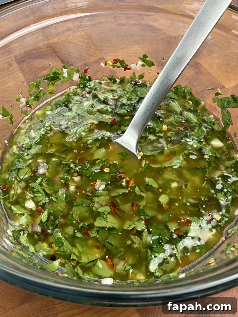 made chimichurri in a bowl