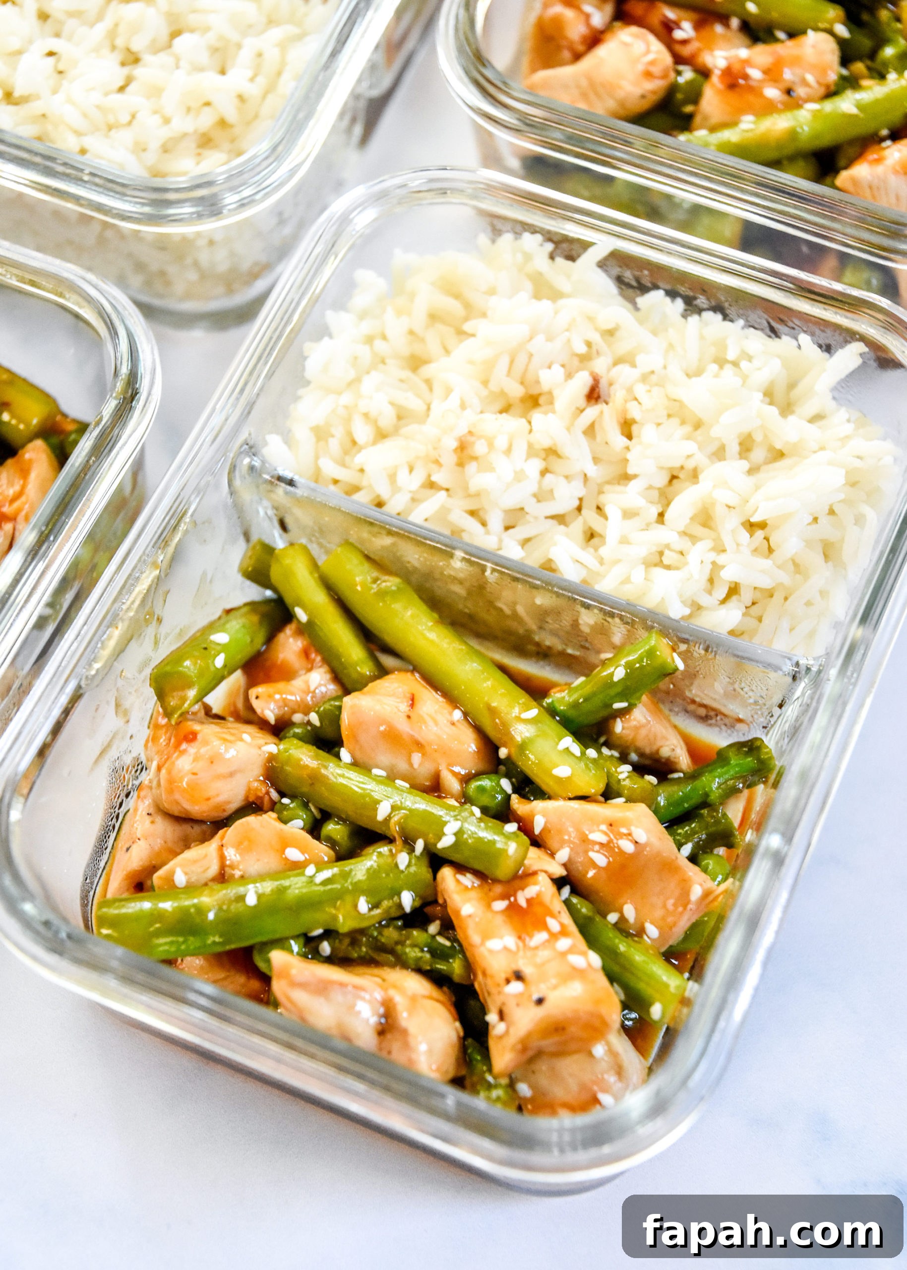 Meal Prep Spicy Chicken and Asparagus Rice Bowls