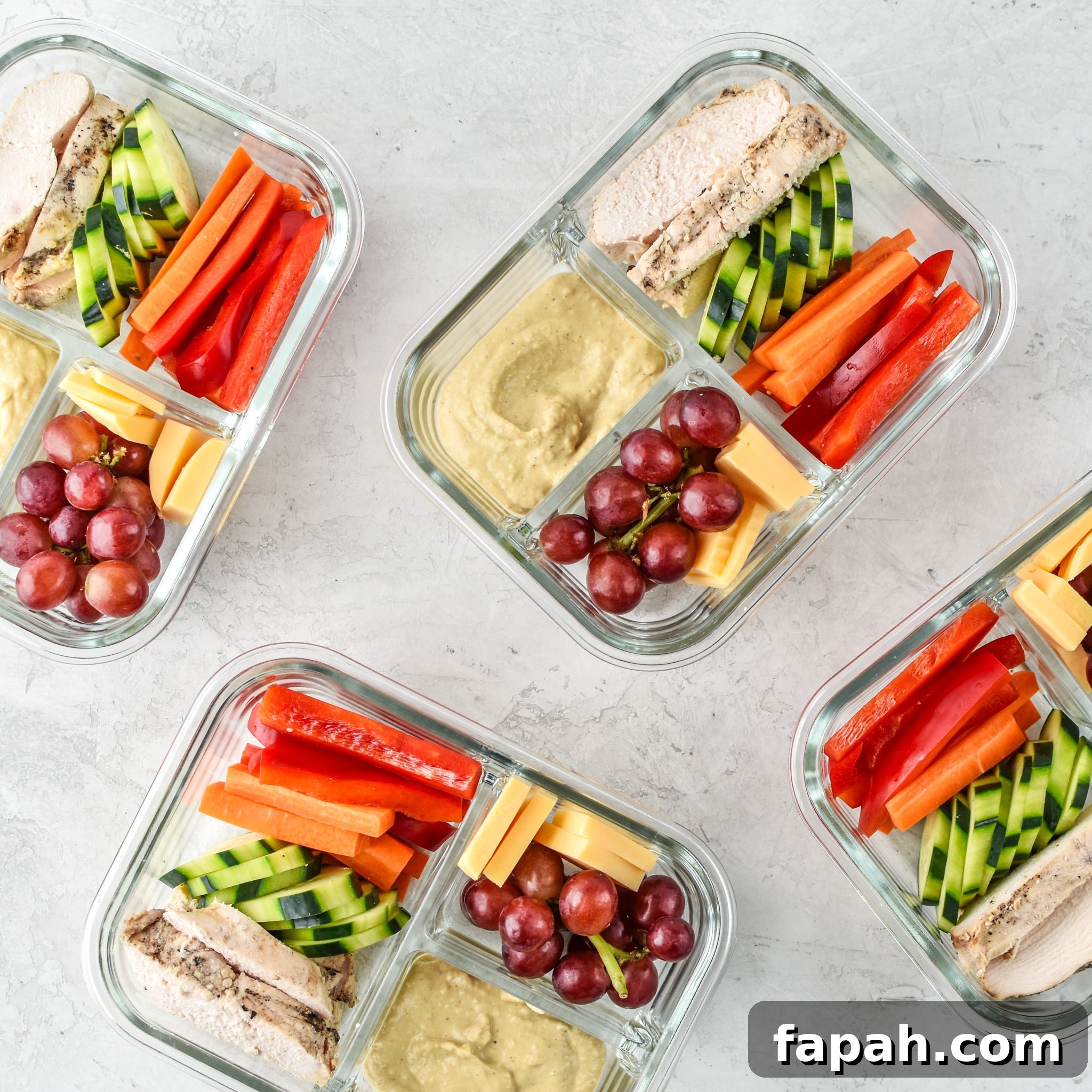Chicken & Hummus Plate Lunch Meal Prep