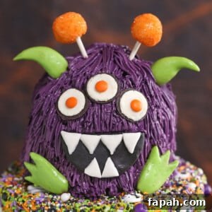 Close up of the top of a Monster Cake.