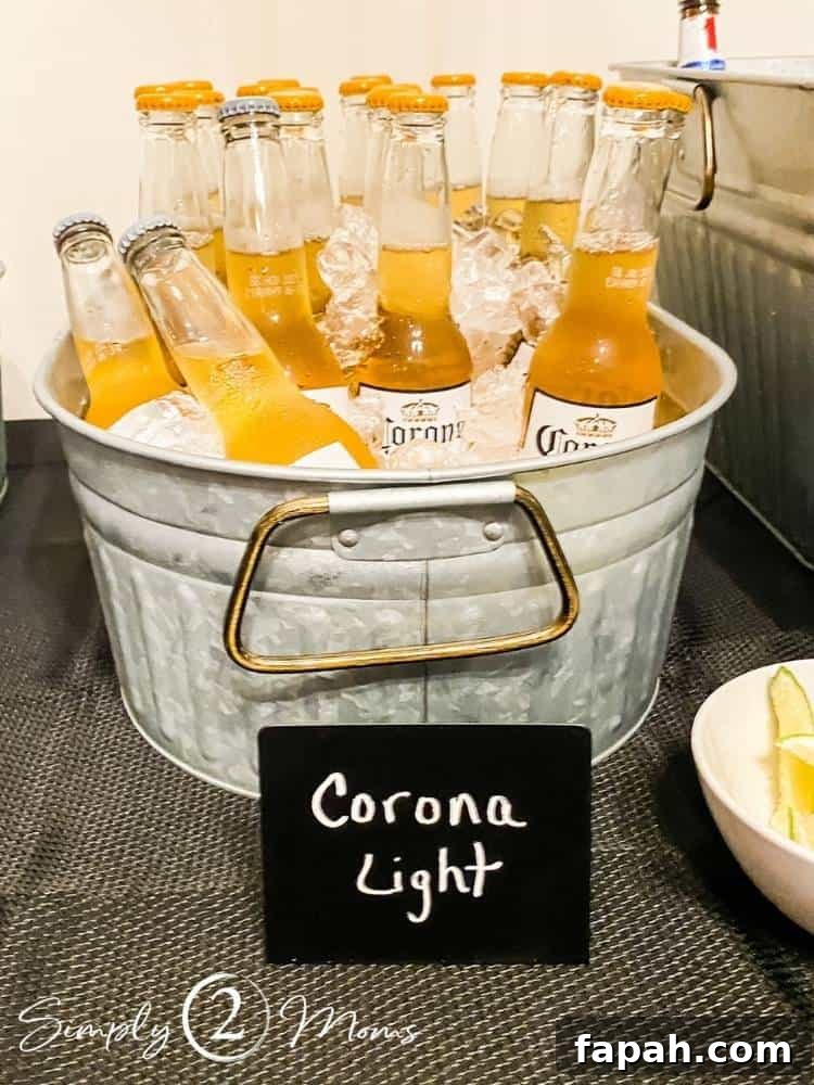 oval shaped galvanized beverage tub filled with beer and ice