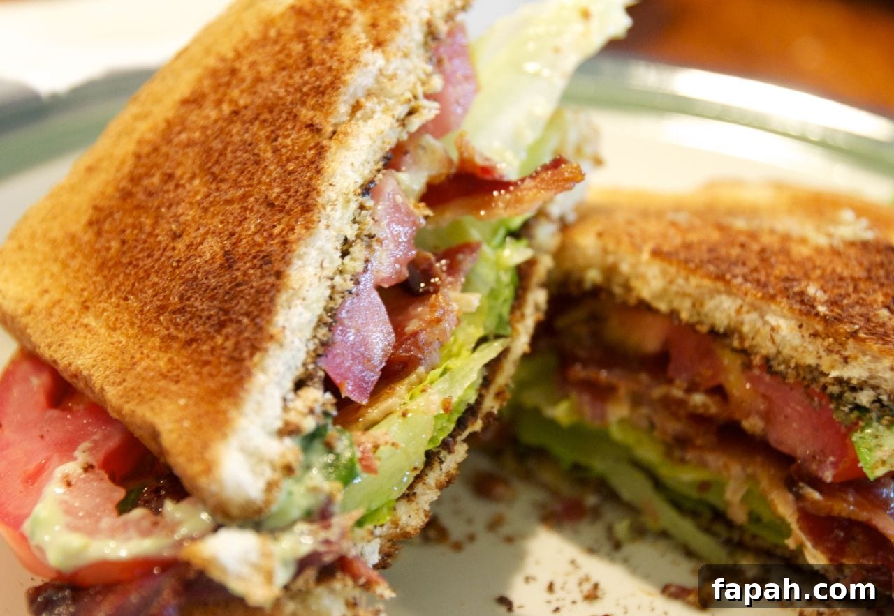 BLT with Avocado Aioli. Avocado Garlic Aioli is a great sandwich spread or chip and french fries dip.