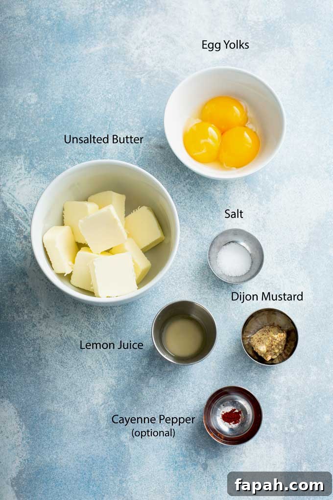Hollandaise sauce ingredients