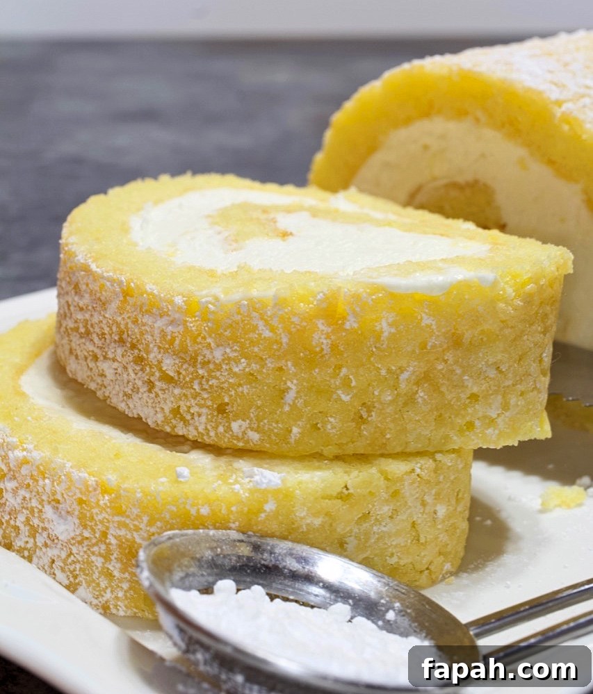 Light and Zesty Lemon Cake Roll Recipe 7 Lemon cake roll.