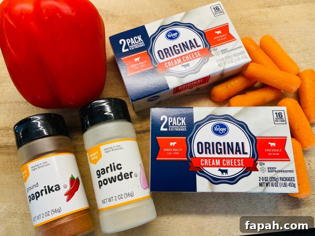 ingredients for the cream cheese
