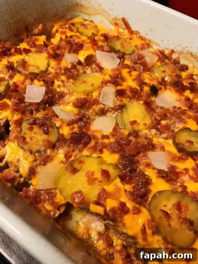 Keto Bacon Cheeseburger Casserole (Low-Carb Recipe) 6 baked cheeseburger casserole