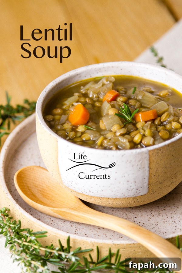 This delicious gluten-free, fiber-rich, vegetarian Lentil Soup is one of my favorite easy to make soups! This delicious gluten-free, fiber-rich, vegetarian Lentil Soup is one of my favorite easy to make soups!