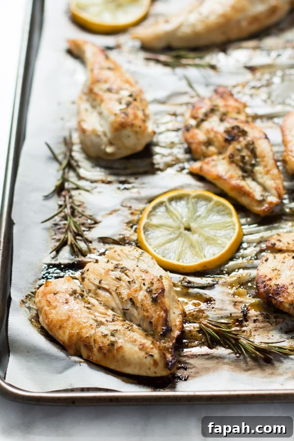 60 Delicious Whole30 Recipes for Every Meal and Snack 23 roasted chicken breast on a baking sheet