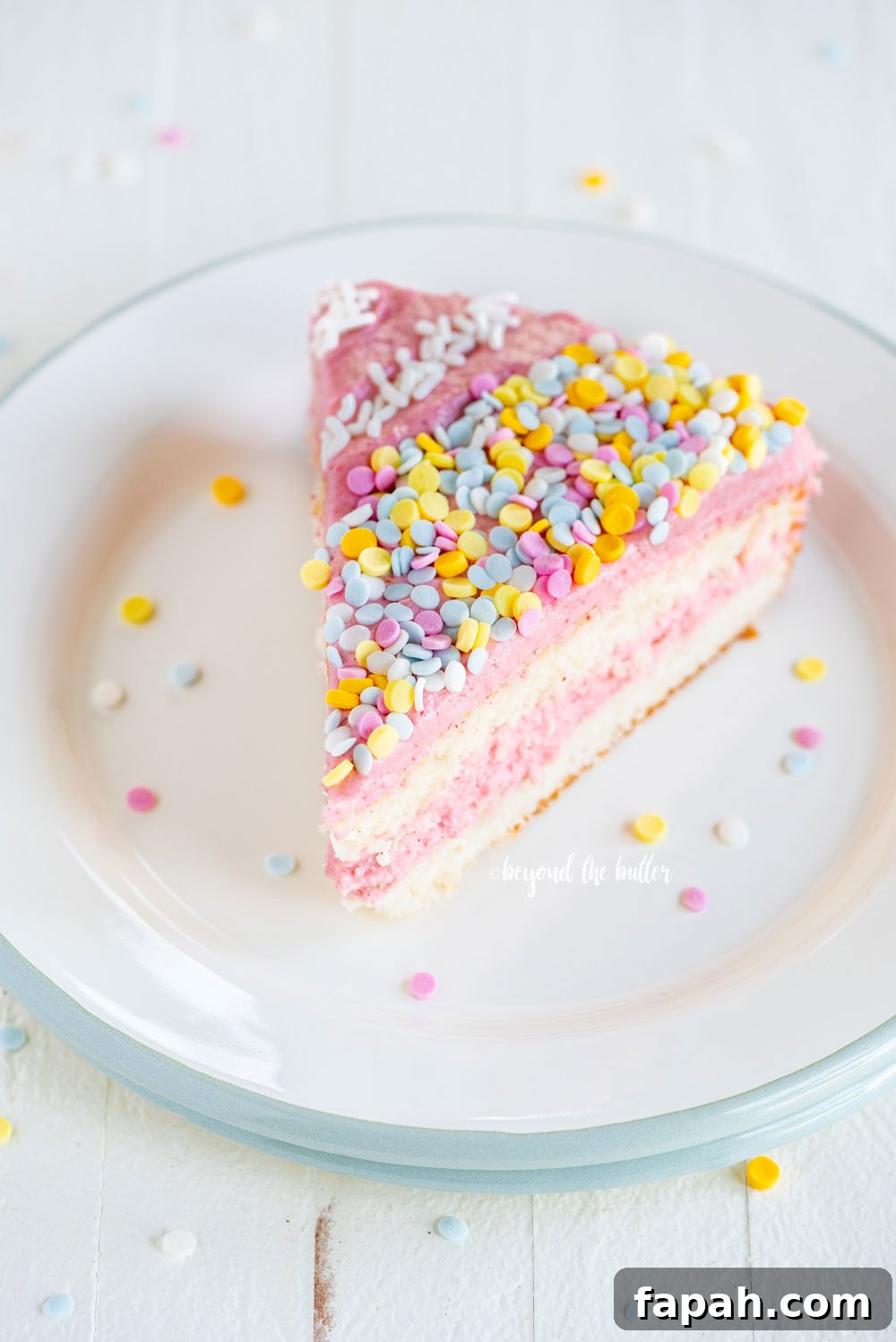 Vanilla Bean Single-Layer Cake Recipe for Moist, Classic Flavor 3 Vanilla Bean Cake with Strawberry Swiss Meringue Buttercream | All images © Beyond the Butter, LLC.